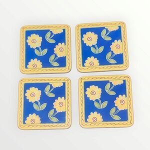 Villeroy & Boch Set of 4 Coasters Flowers Floral Cork Backed